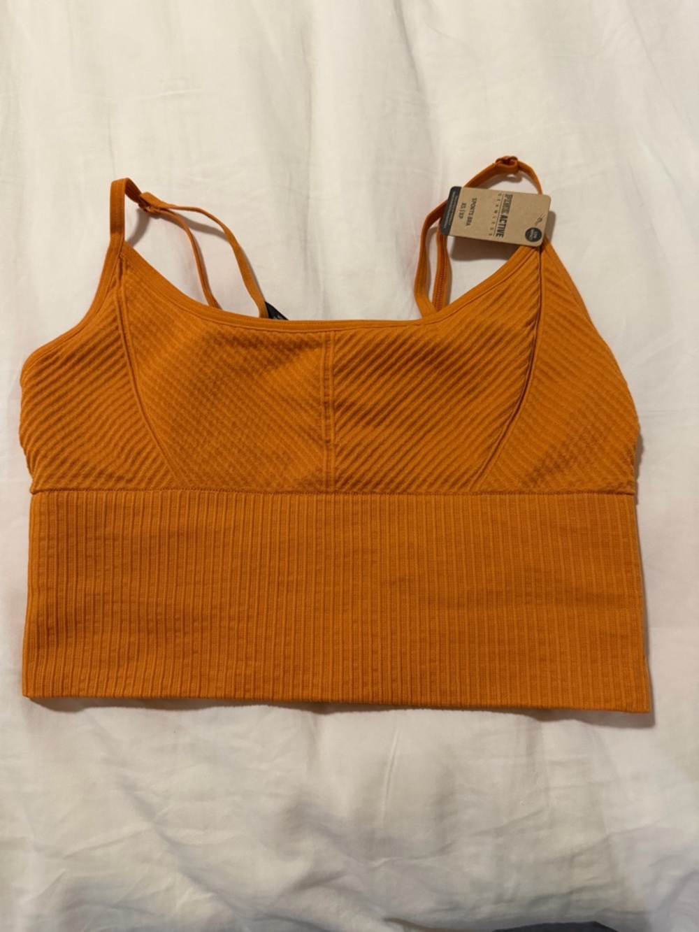 PINK Victoria's Secret Ribbed Orange sports Bra